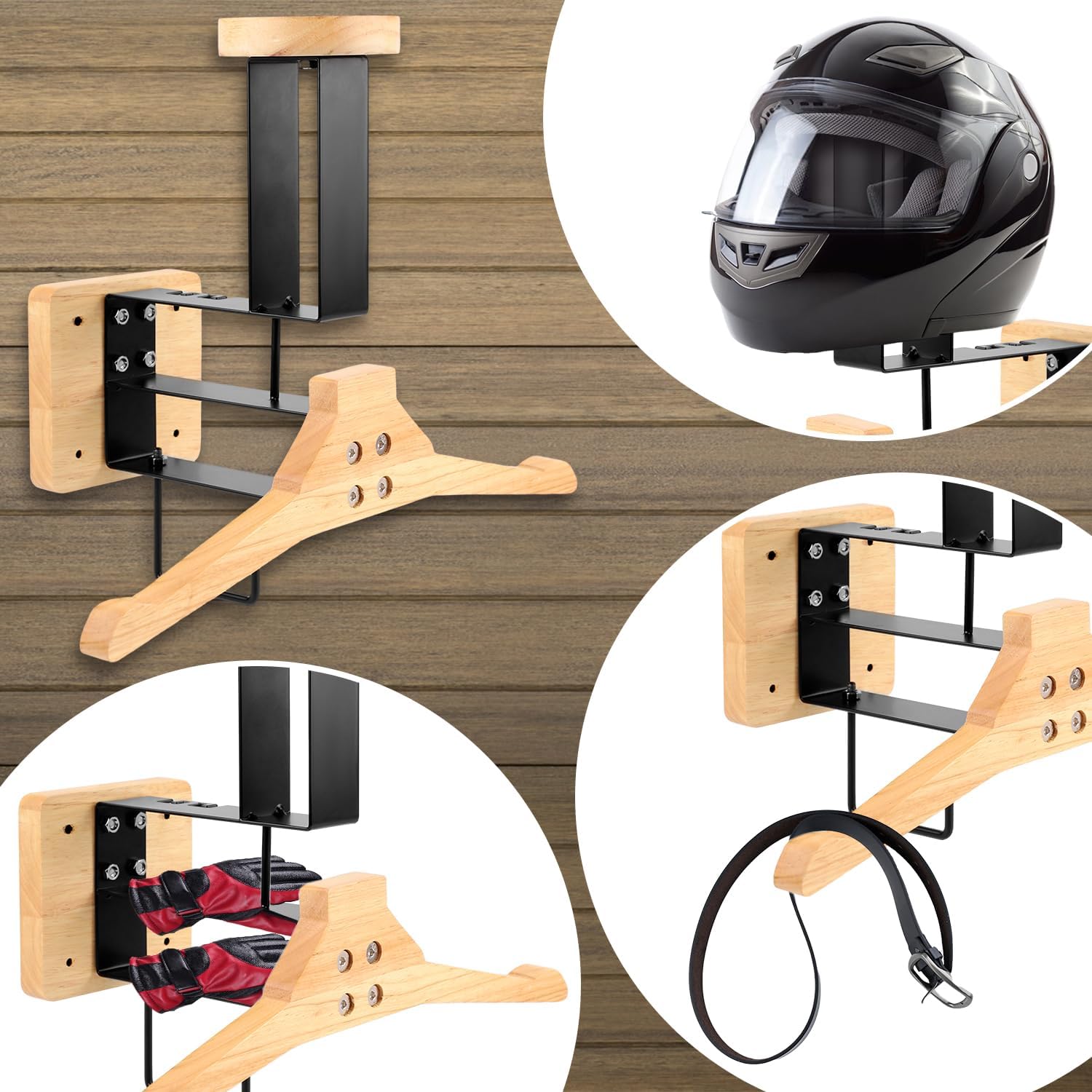 Wood Motorcycle Helmet Holder  - مراجعة Motorcycle Gear Holder وسعره