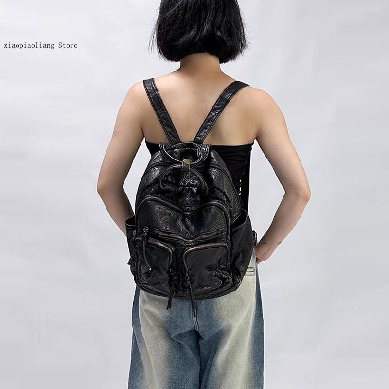 Luxury Soft Washed Pu Leather  - مراجعة Motorcycle Gear Backpack وسعره