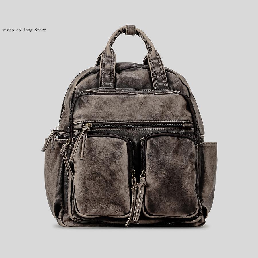 Luxury Soft Washed Pu Leather  - مراجعة Motorcycle Gear Backpack وسعره