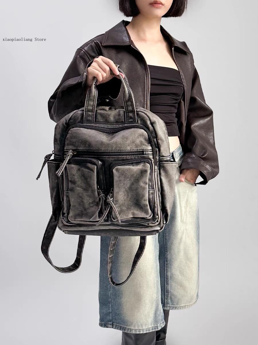 Luxury Soft Washed Pu Leather  - مراجعة Motorcycle Gear Backpack وسعره