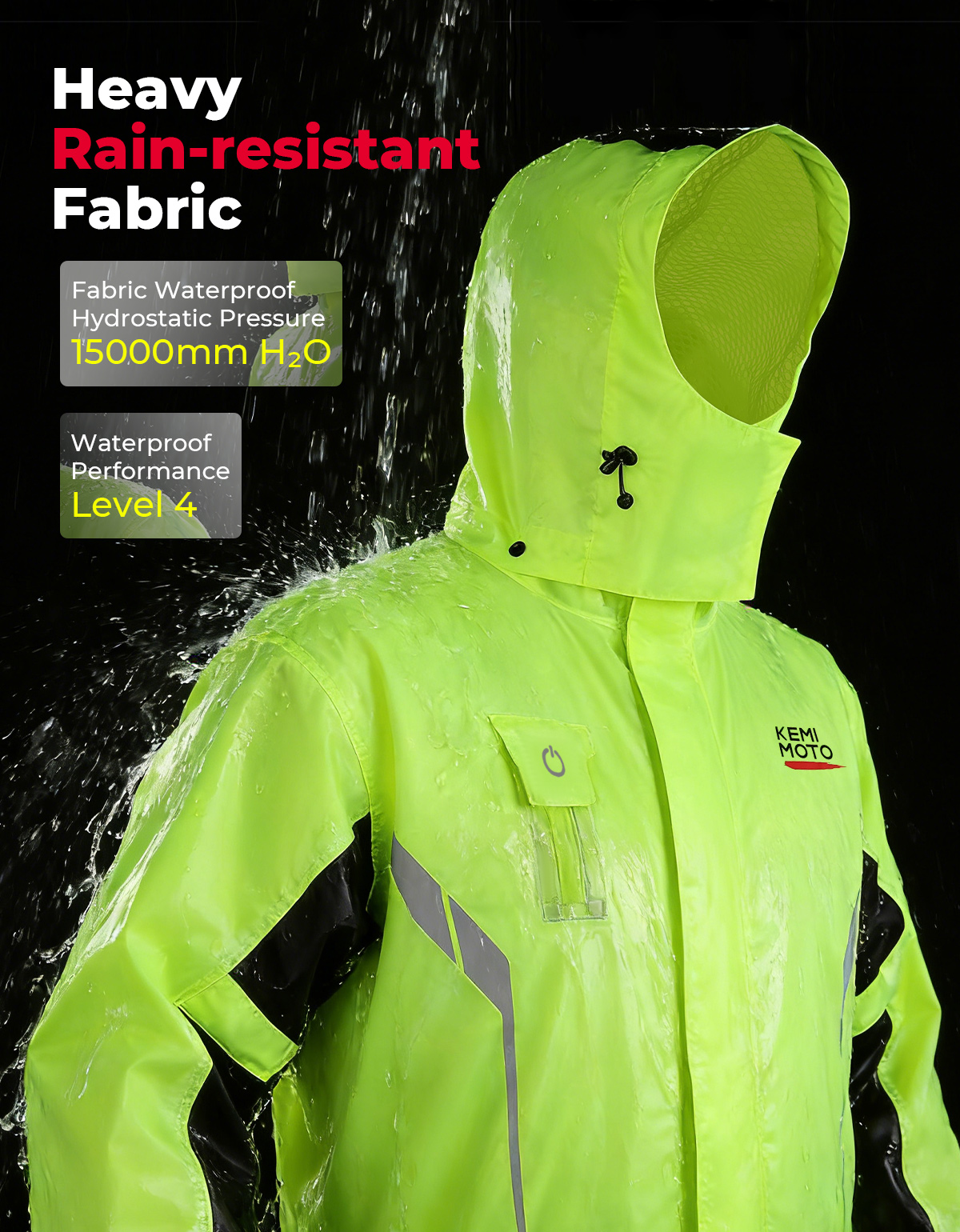 KEMIMOTO Unisex Waterproof Rai - مراجعة Motorcycle Rain Suit وسعره