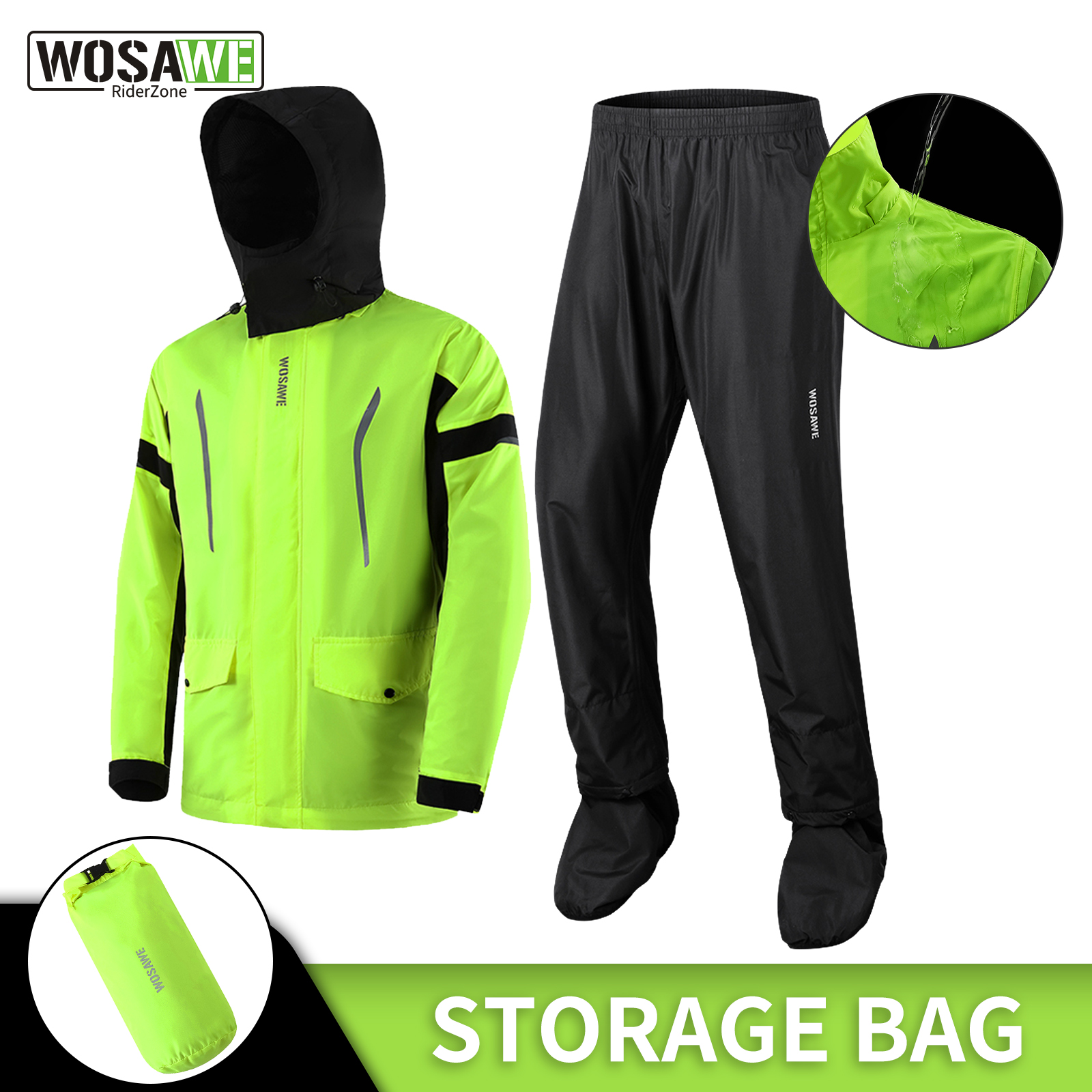 WOSAWE Motorcycle Raincoat Men - مراجعة Motorcycle Rain Suit وسعره