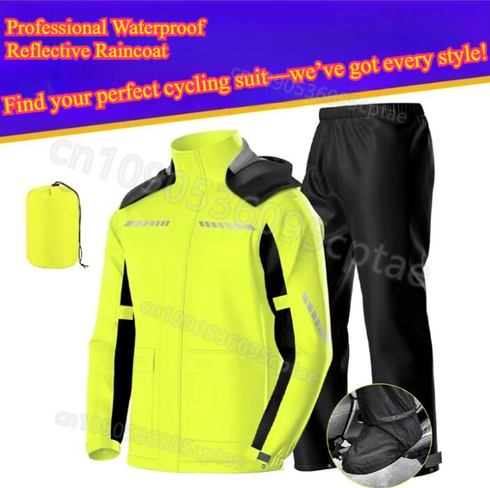 Waterproof Split Motorcycle Ra - مراجعة Motorcycle Rain Suit وسعره
