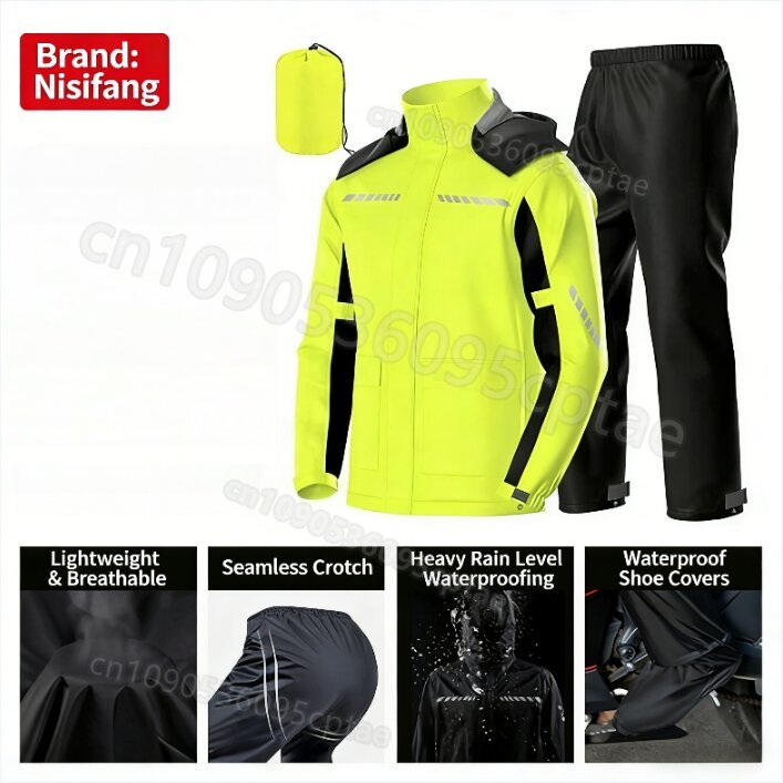 Waterproof Split Motorcycle Ra - مراجعة Motorcycle Rain Suit وسعره