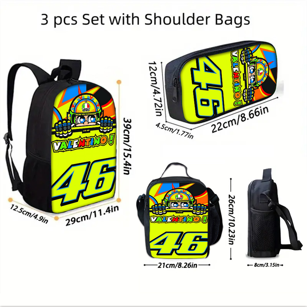 Motorcycle racer #46 Child Sch - مراجعة Motorcycle Gear Backpack وسعره