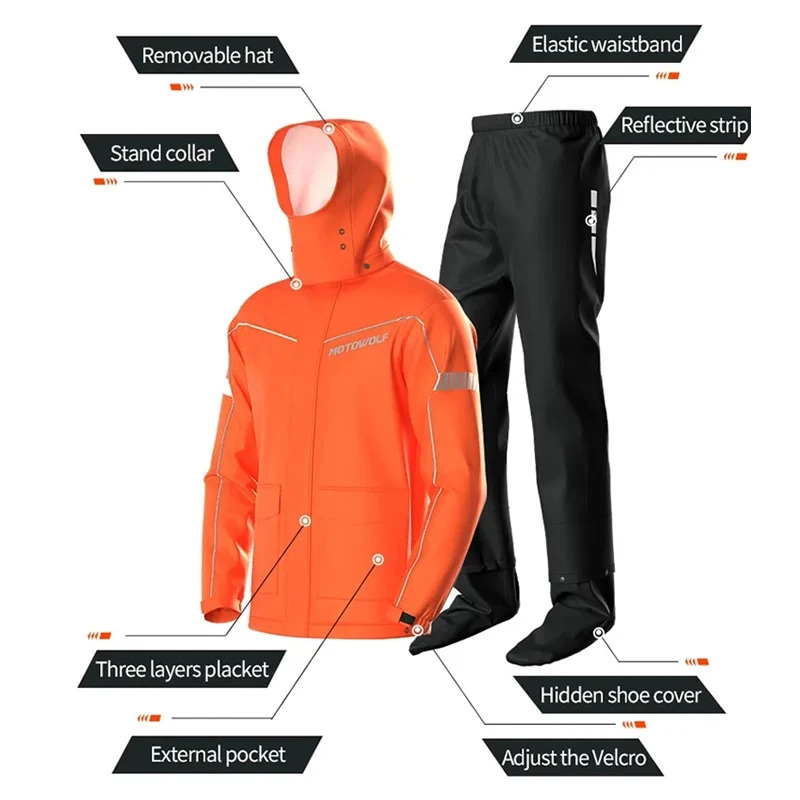 Split Motorcycle Raincoat Suit - مراجعة Motorcycle Rain Suit وسعره